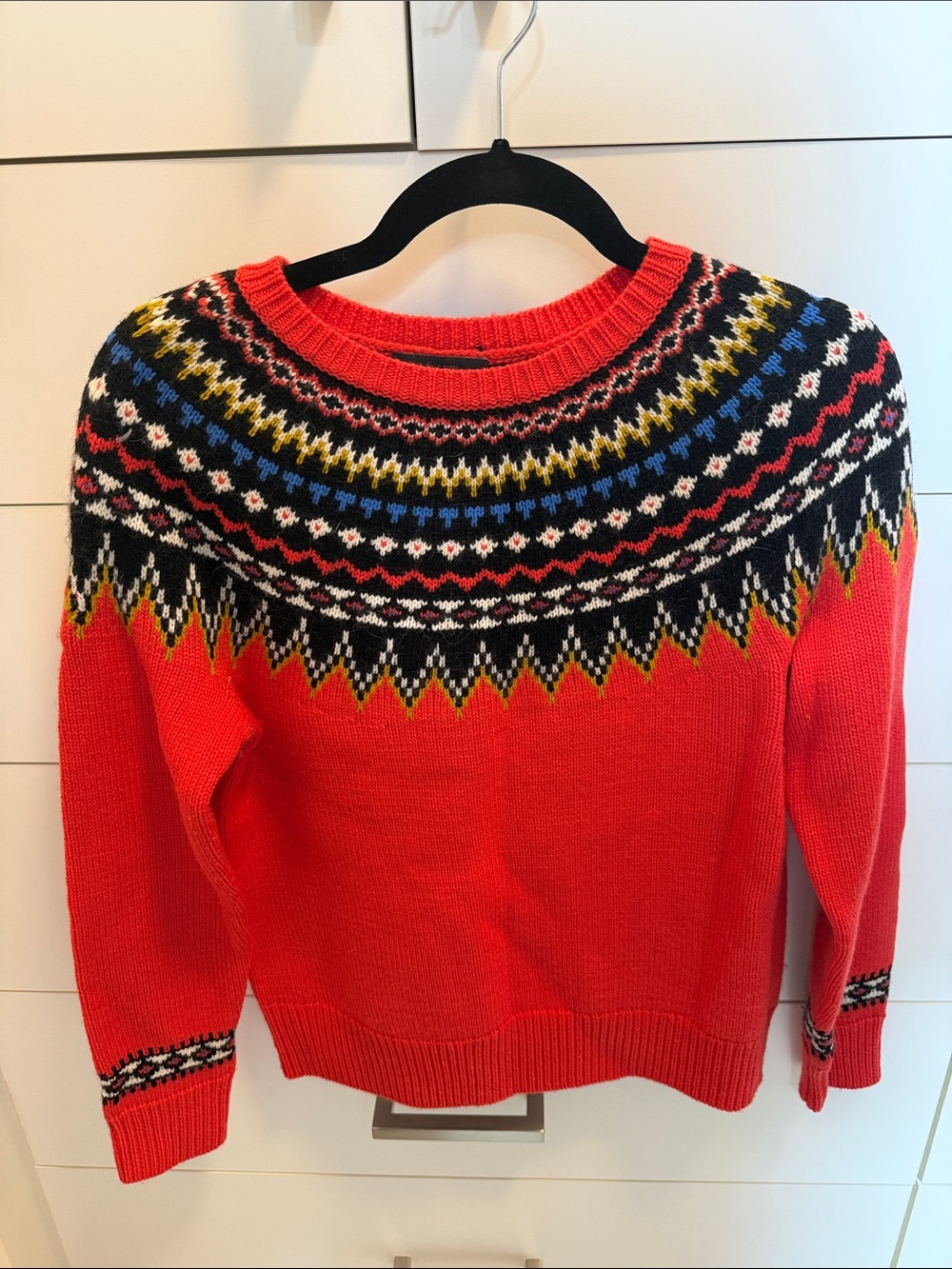 Rare J. Crew Orange Multicolor Fair Isle Sweater - excellent condition